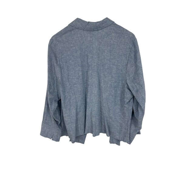 Lane Bryant Womens Open Front Light Blue Blazer Size 18 - Picture 6 of 10